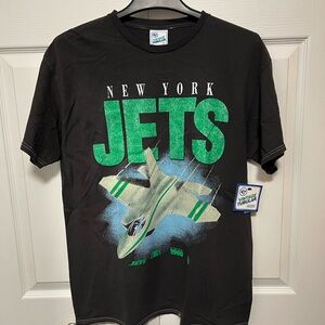 ‘47 Brand Official NFL New York Jets Black Retro 90’s Style T-Shirt | Size LG